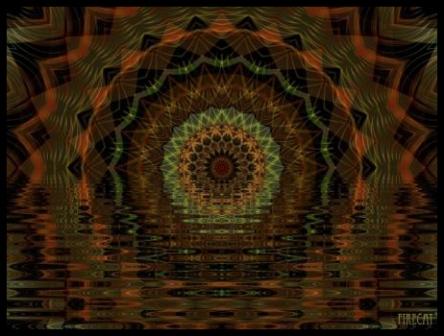 Floating Soul Firecat mandala artwok